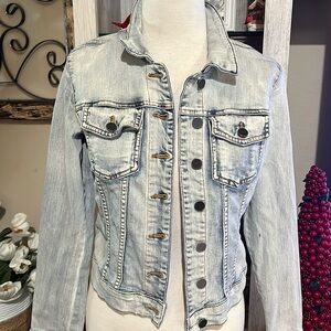 Kut from the Kloth Womens XS Helena Light Wash Denim jacket